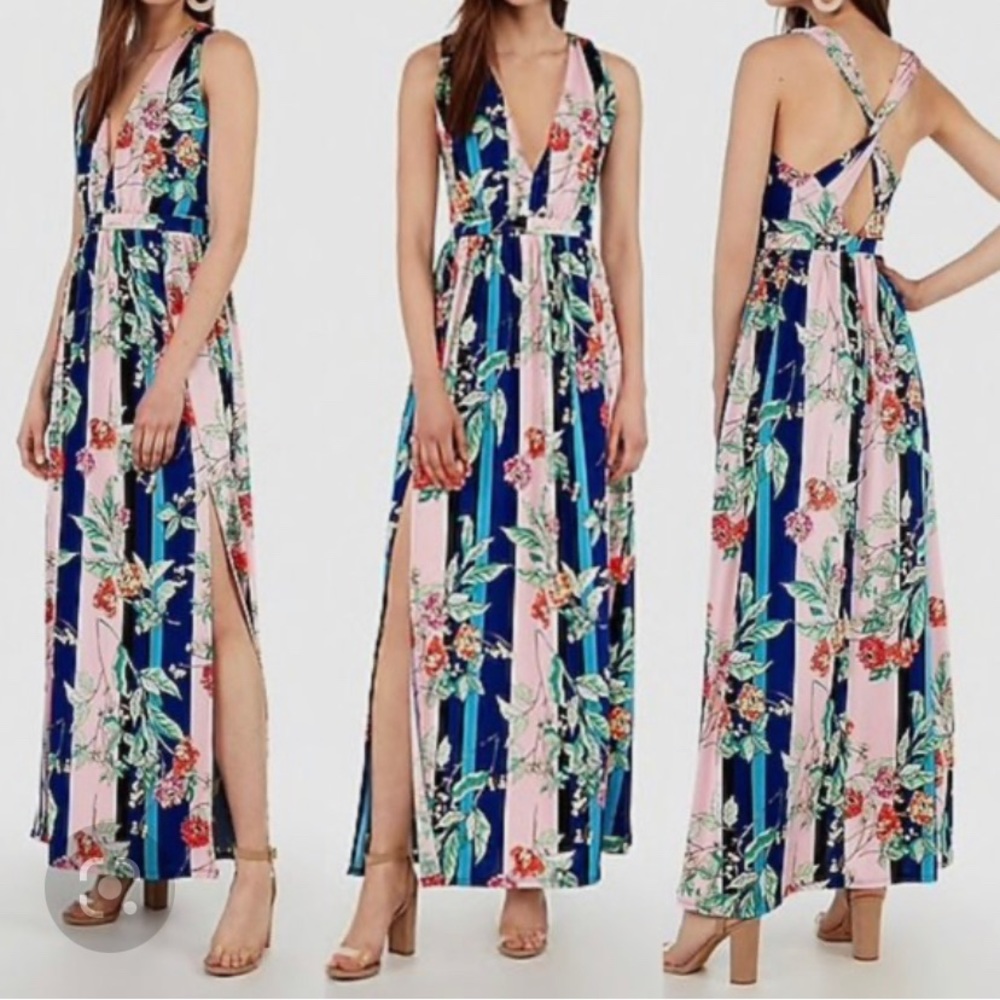 NWT Express Floral Maxi Dress Size Small